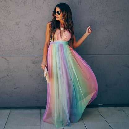 Robe longue arc-en-ciel